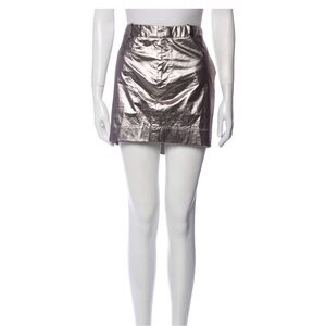 R13 silver/bronze mini skirt
